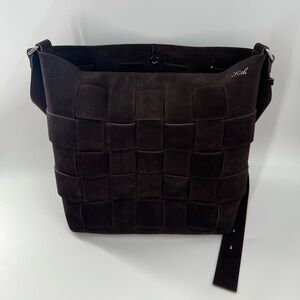 Kith Woven Oiled Suede Tote Bag In Incognito Brown